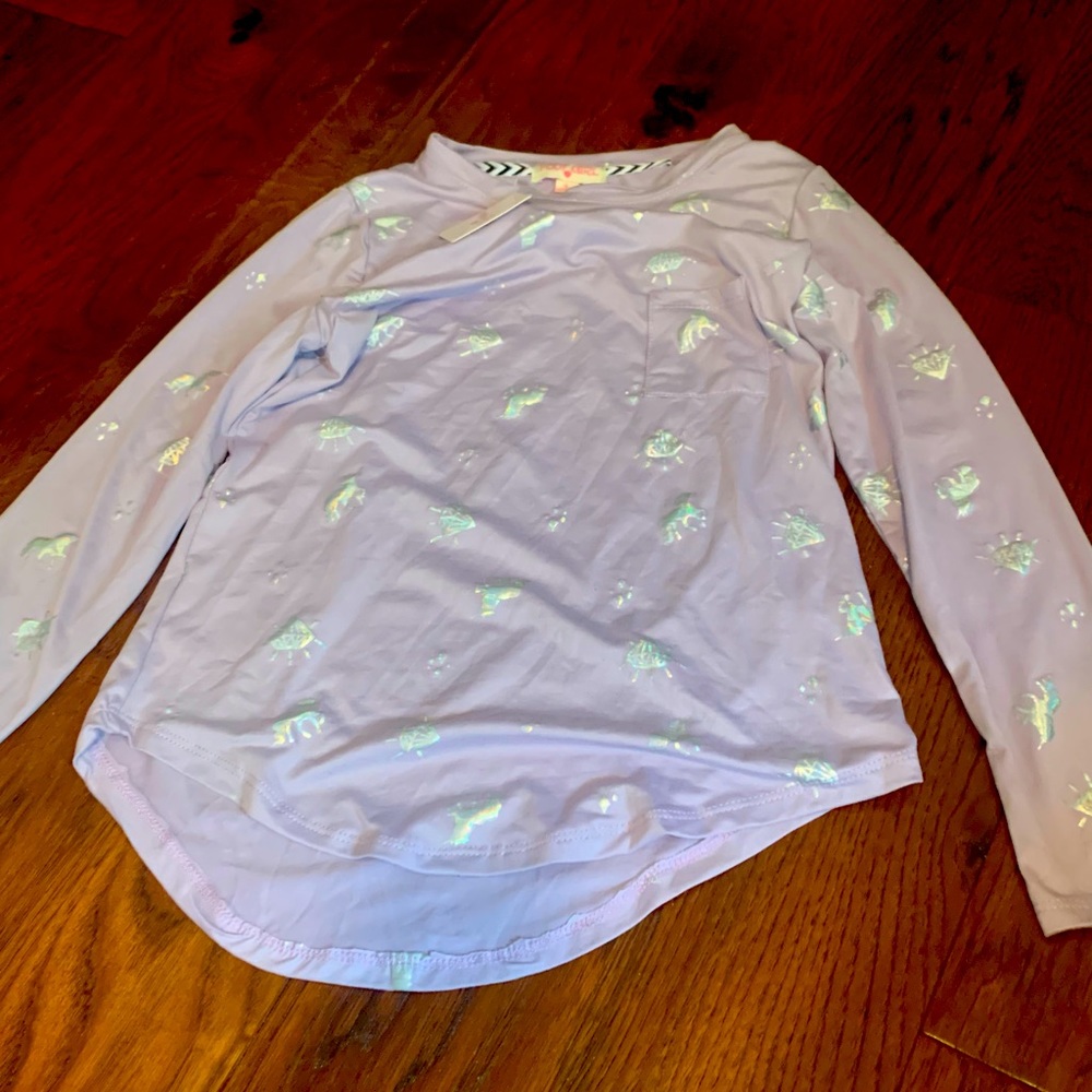 purple long sleeve unicorn shirt